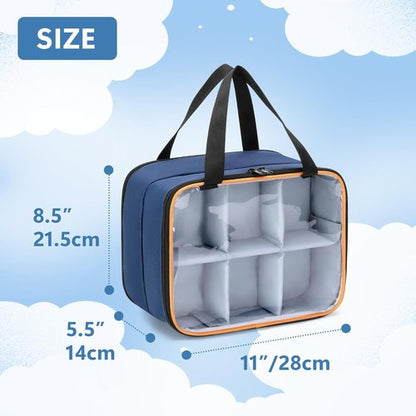 LUXJA Double Layer Storage Bag - PVC Carrying Case for Hot Wheels Monster Trucks | Holds Up to 14 Cars, Blue