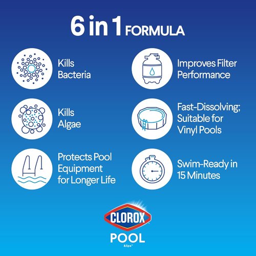 Clorox® Pool&Spa™ Shock XTRABLUE® - Fast-Acting Bacteria & Algae Killer | Swim-Ready in 15 Minutes (12-Pack)