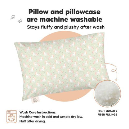 Grace Toddler Pillow - Soft & Breathable Organic Cotton Travel Pillowcase | 13x18 for Ages 2-5