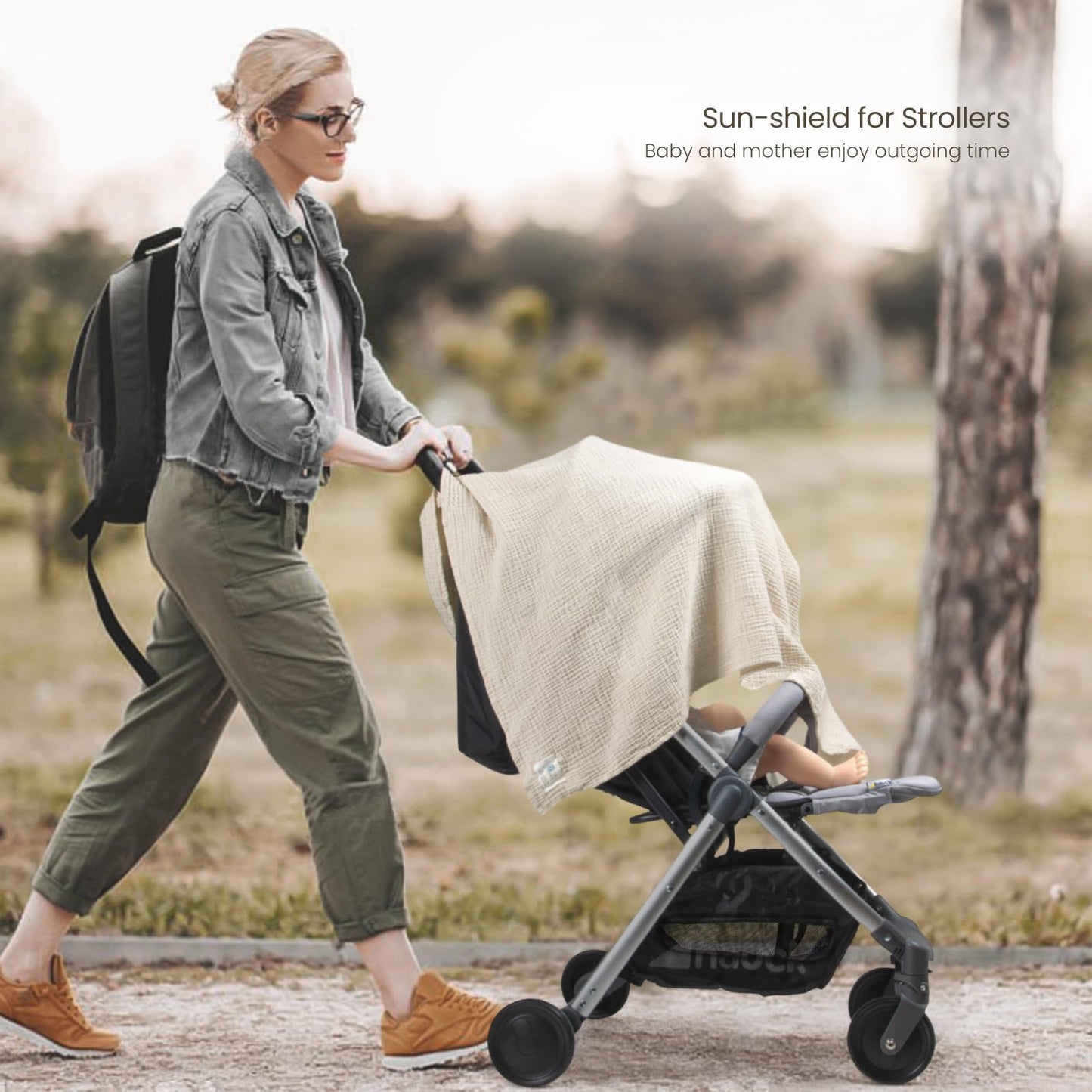 lulumoon Muslin Swaddle Blanket Baby - Cotton Swaddling Blanket Soft Baby Receiving Blanket Neutral 3Pack(Olive)