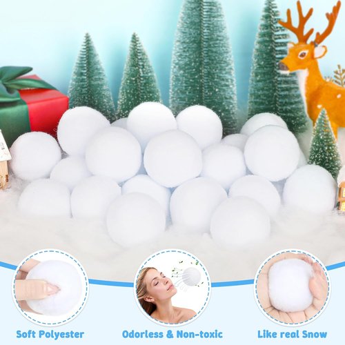Luces 60 PCS Indoor Snow Balls - Soft Artificial Winter Toss Game | DIY Parent-Child Interaction