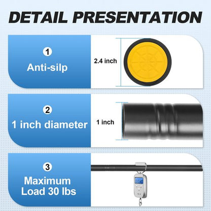CorkLatta Black Shower Curtain Rod 31 to 80 Inch,1 Inch Diameter Adjustable Spring Tension Stainless Steel Telescoping Rod,Easy Install,No Rust