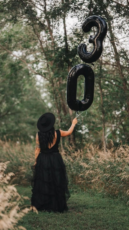 Black Number Balloon - 40 Inch 0 Number Balloons | Birthday Decorations for Men & Women