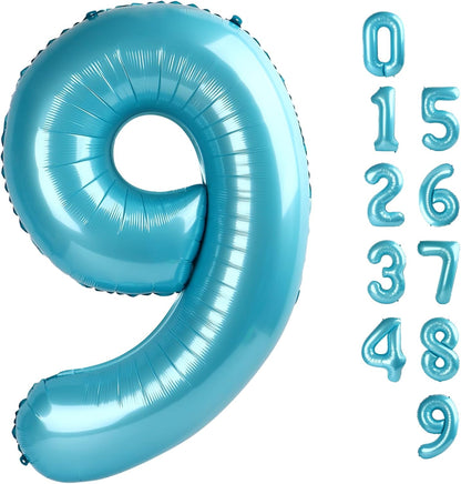 Pastel Blue 40-Inch Number 9 Balloon by [Brand Name] - Perfect for Birthdays, Weddings & Graduations