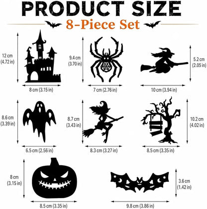 3Set Halloween Silhouette Wall Lights 3D LED Stickers - Spooky Wall Decals