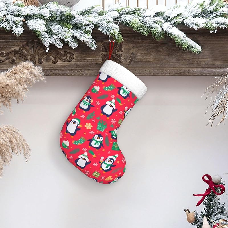 Personalized 18-Inch Christmas Stocking - Cute Funny Penguins Kids Stocking