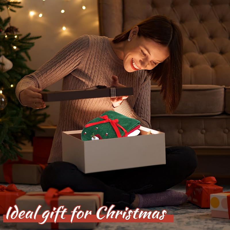 6 Pcs Christmas Hand Towels for Bathroom & Kitchen with Embroidery - 15 x 23 Inches, 100% Cotton (Variation: 6pcs)