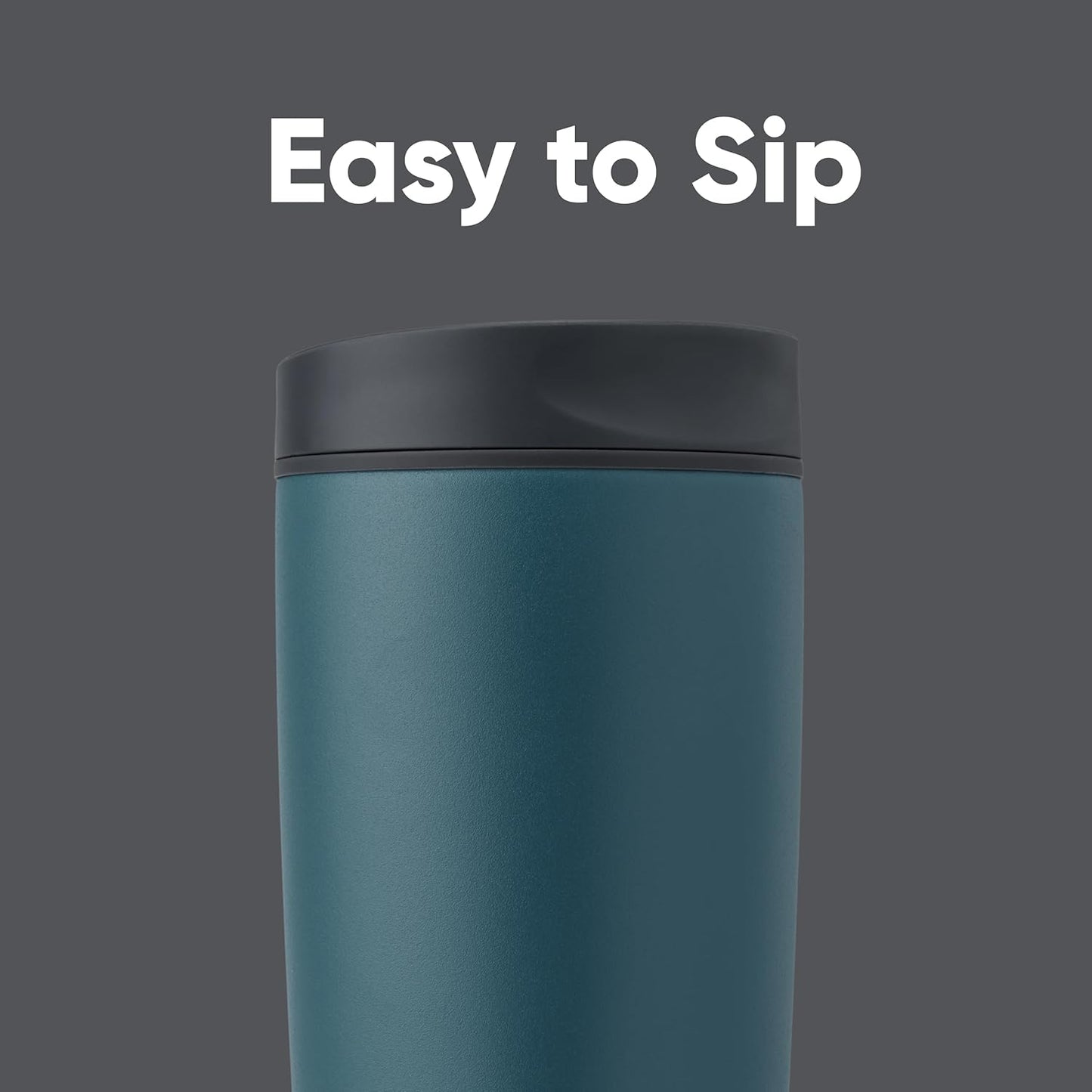 Owala SmoothSip Coffee Tumbler - Insulated Stainless Steel, BPA Free, 20 oz, Grey/Blue (High Dive)