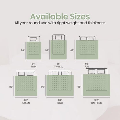 Utopia Bedding Twin Comforter Duvet Insert, Quilted Sage Green Comforter with Corner Tabs, Box Stitched Down Alternative Comforters Twin Size 64 x 88 inches