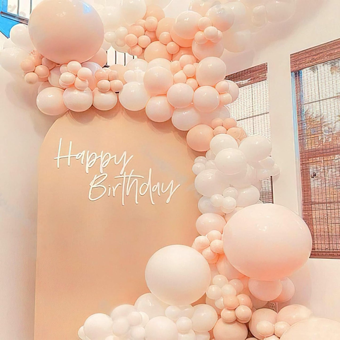 PartyWoo Pastel Orange Balloons - 100 Pcs in Various Sizes for Wedding & Baby Shower Decor | Latex Arch Kit