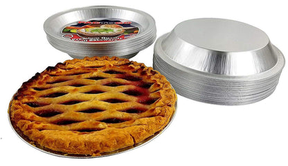 PACTOGO 9" Disposable Heavy Smooth-Wall Aluminum Foil Pie Pans (Pack of 25)