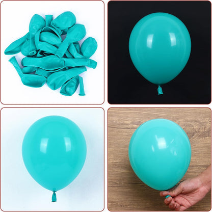 RUBFAC Teal Blue Balloons - 129-Piece Latex Garland Set for Birthday, Wedding & Baby Showers | 5-18 Inch Sizes