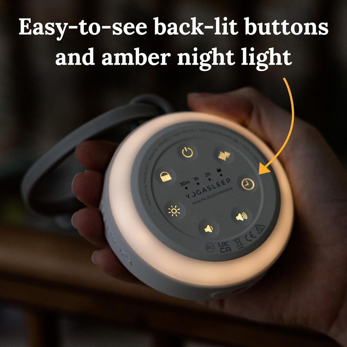 Yogasleep Hushh 2 Portable Sound Machine - Soothing Sounds & Night Light for Babies | Easy Timer & Volume Control