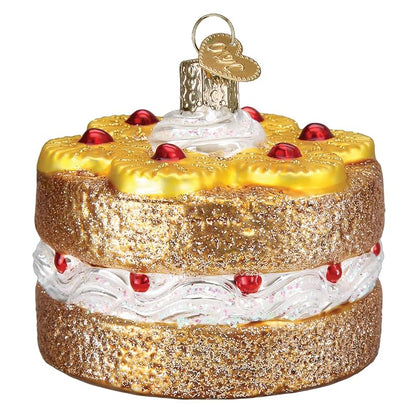 Pineapple Upside-Down Cake Ornament - Handcrafted Glass Christmas Tree Decoration