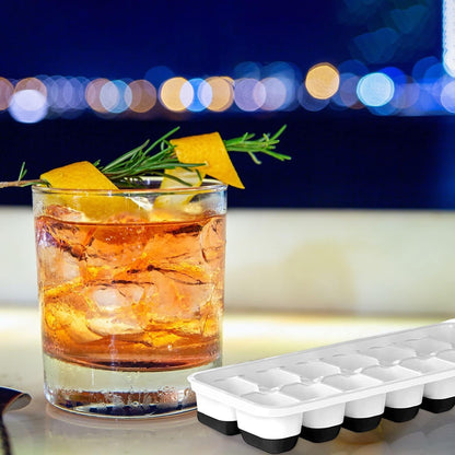 Skiennix Stackable Silicone Ice Cube Trays - Flexible, Spill-Resistant, Dishwasher Safe | Set of 4 (Black)