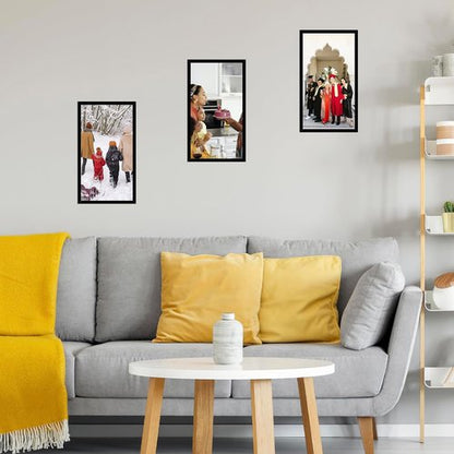 JCJMY 9x16 Picture Frame - Black Wall Hanging Frame with Shatter-Resistant Plexiglass | Horizontal & Vertical Mounting