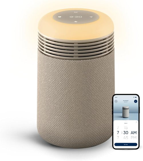BLUEAIR Air Purifier & Sunrise Alarm Clock - HEPA HEPASilent™ Technology, USB-C, Mini Design for Natural Sleep
