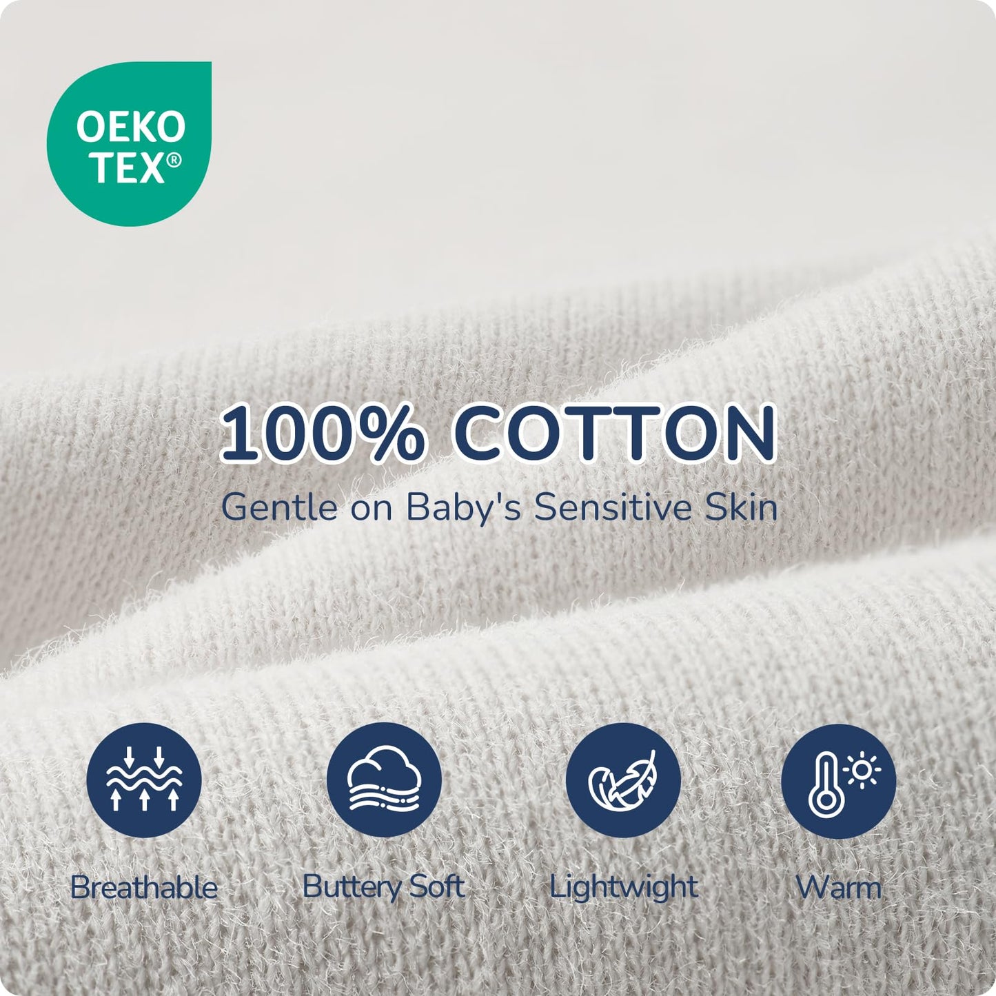 usbettas Swaddles for Newborns, Safe Sleep Swaddle Sack with Mesh Design, Breathable 100% Cotton Sleepsack New-Parent-Friendly 0-3 Month, 3-Way Adjustable Transitional Swaddle, Grey