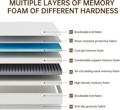 TFD Twin Mattress - 8 Inch Gel Memory Foam for Comfortable Sleep | Medium Firm & CertiPUR-US Certified