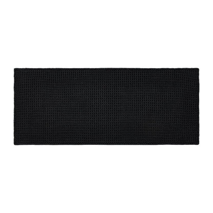 TYUU Black Long Bathroom Rug, Waffle Runner Rug Bathroom Non Slip Washable Super Absorbent Quick Dry Boho Farmhouse Bath Decor, 72"x24" Black