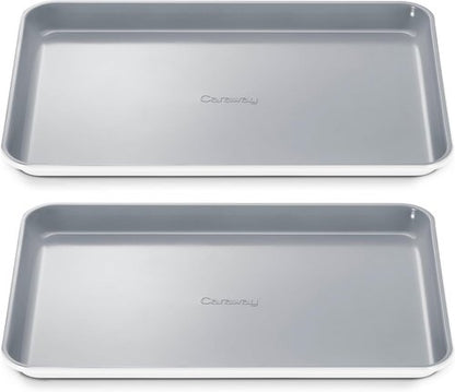 Caraway Non-Stick Ceramic Baking Sheet - Eco-Friendly, PTFE & PFOA Free - Ideal for Baking & Roasting - Medium (15" x 10") - White