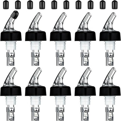 BBTO Automatic Measured Bottle Pourer Spout Liquor Pourers Bottle Jigger Quick Shot Spirit Measure, 1 oz/ 30 ml(Clear, Black,20 Pieces)