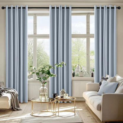 MIULEE Light Blue Blackout Curtains - Thermal Insulated Room Darkening Drapes, 84 Inches Long, 2 Panels