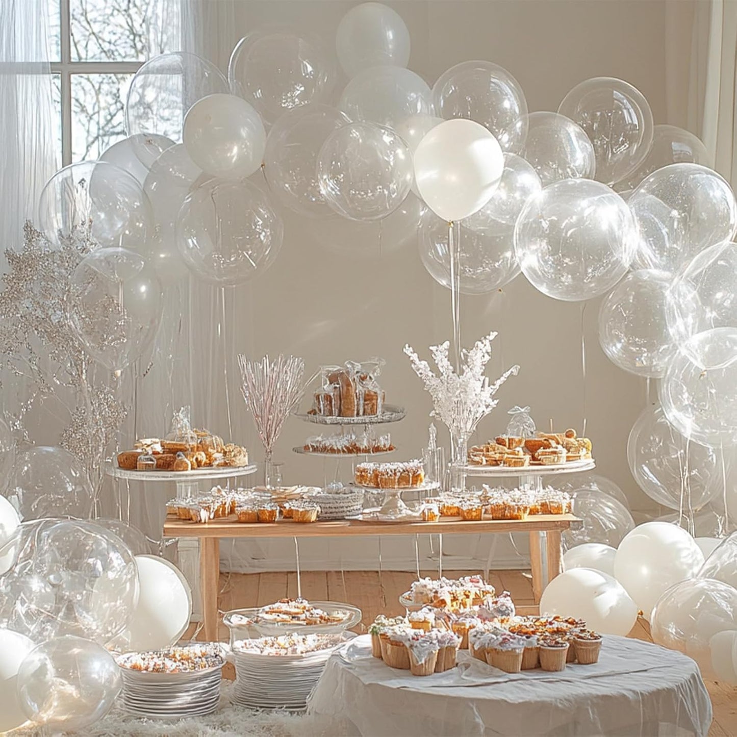 PartyWoo Clear Balloon Arch Kit - 127pcs in Various Sizes for Weddings, Graduations & Celebrations