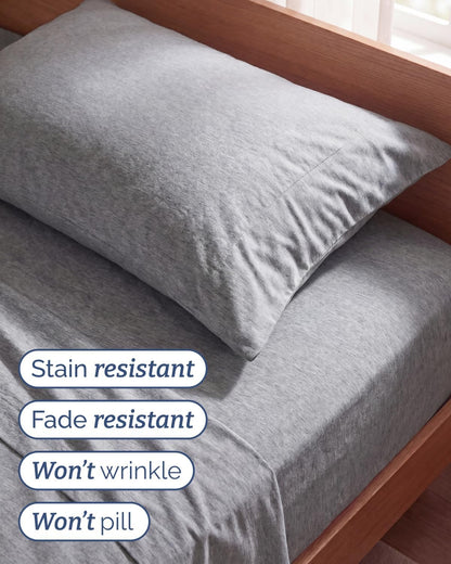 Skiennix Twin Size 3-Piece Sheet Set - Comfy Cooling Bed Sheets with Deep Pockets - Soft & Wrinkle-Free Grey