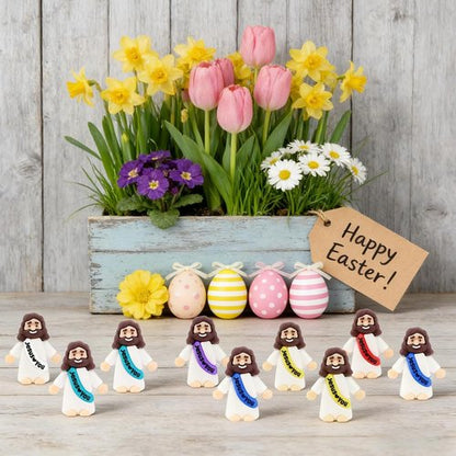 Little Jesus Figurines - 100 Pack Pocket-Sized Religious Gifts | Perfect for Baptism, Easter & Church Events