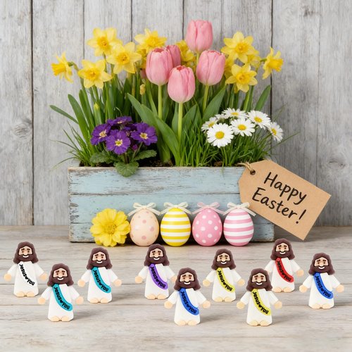 HSDJLXZ 36 Pack Little Jesus Figurines in Bulk, Mini Jesus Loves You Figures, Small Jesus Figurines, Tiny Jesus Figures for Church Christmas Party Favors Religious Easter Gifts for Egg Stuffers