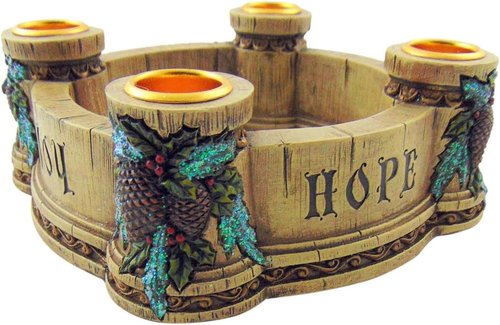Joy Advent Wreath Candle Holder - Elegant Design for Holiday Decor | Single Unit (NC726)