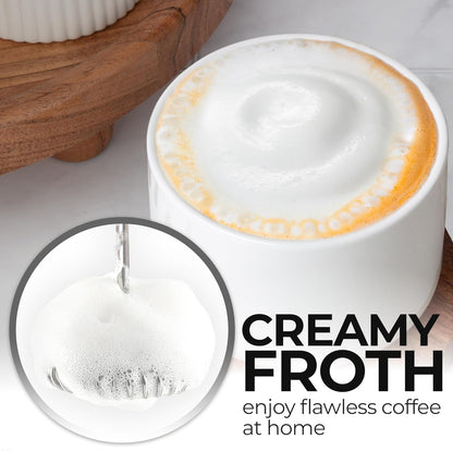 Zulay Kitchen Rechargeable Milk Frother - Dynamic - 3 Speeds, 3 Whisk Attachments, 500 mAh USB Charging, Drink Mixer For Latte, Cappuccino, Matcha, Protein Powder, Coffee Foam - Black