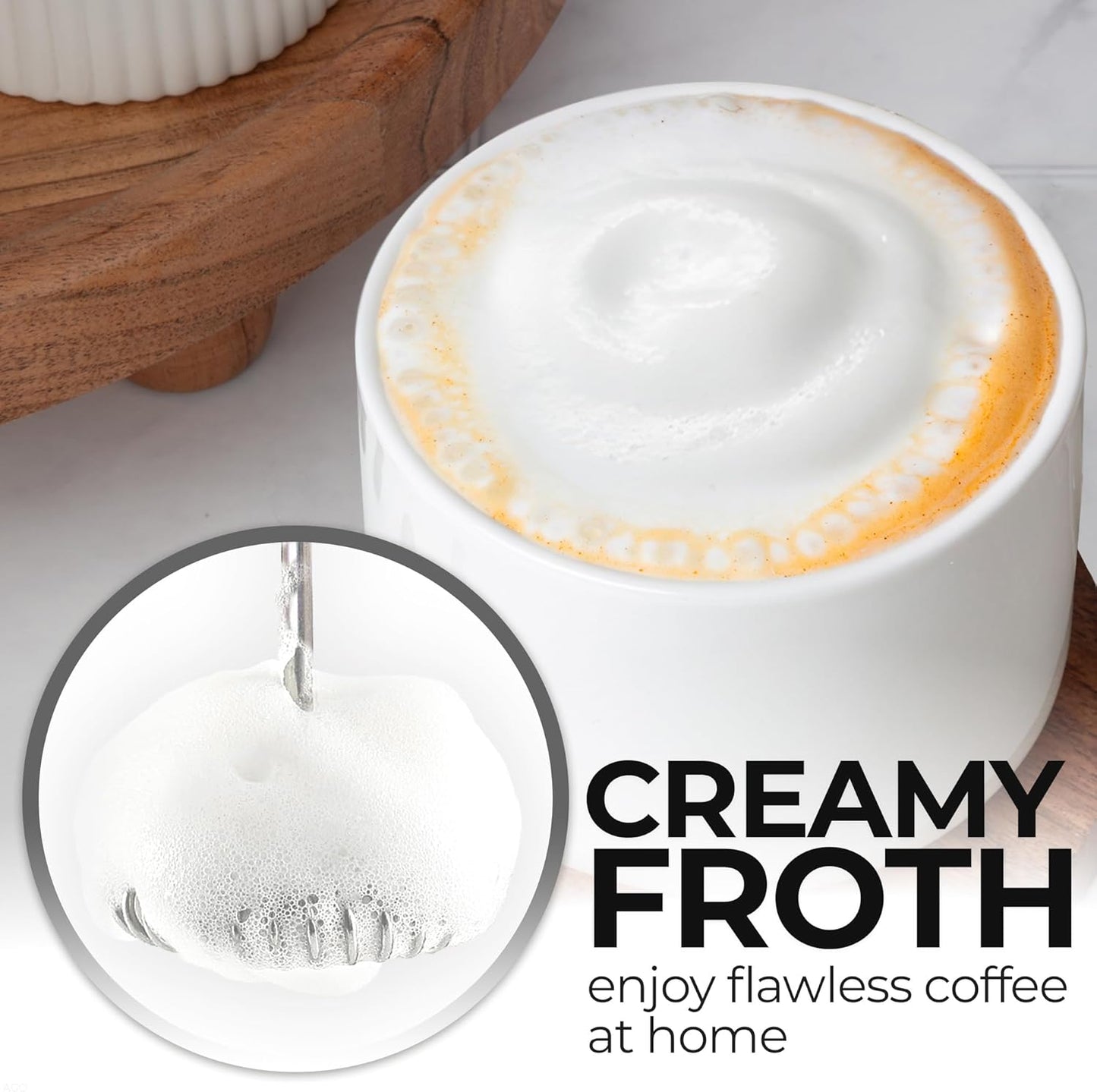 Zulay Kitchen Rechargeable Milk Frother - 3 Speeds & 3 Whisk Attachments - USB Charging for Lattes & Cappuccinos - Black