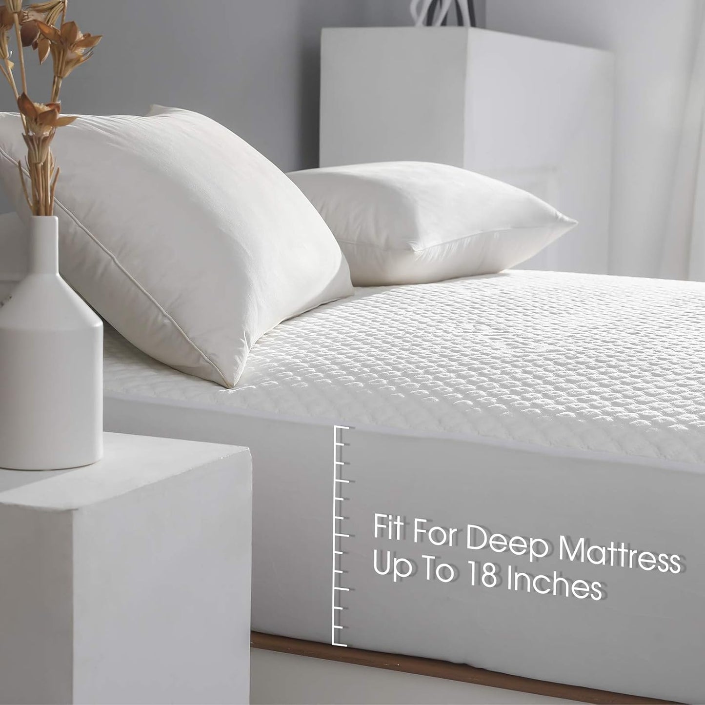 Regine Switzerland King Size Waterproof Mattress Protector - Fitted Pad Cover for Deep Pocket Up to 18''