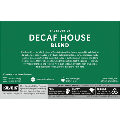 Starbucks K-Cup Coffee Pods, Medium Roast Hot or Iced Coffee, Decaf House Blend, 60 Keurig Pods