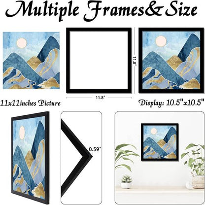 Black Picture Frame by [Brand Name] - 11x11 Square Photo Display for Horizontal or Vertical Use