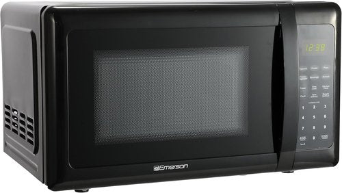 Emerson MW7302B Compact Microwave Oven - 700W Touch Control, LED Display, 0.7 Cu. Ft. Black