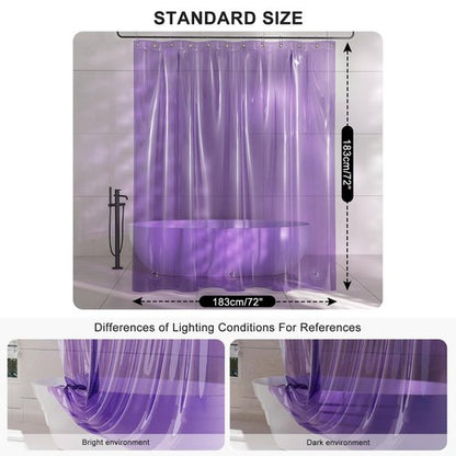 AmazerBath Purple Shower Curtain Liner Luxury, EVA Soft Clear Heavy Duty Shower Curtain and Liner 2-in-1, 72x72 Plastic Weighted Bathroom Liner, 12 Rustproof Grommets & 3 Heavyweight Stones