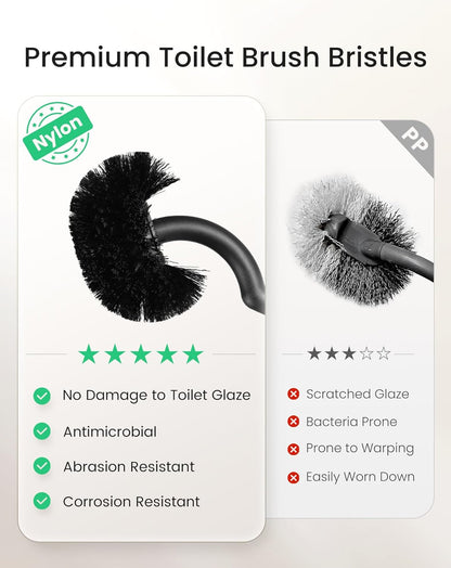 Cesun Toilet Brush and Holder Set | 1.6 Gallon Trash Can for Effortless Bathroom Cleaning