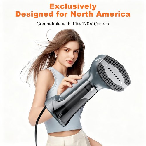 GHORA Vacuum Steamer for Clothes, 3500Pa Strong Suction Handheld Garment Steamer, Portable Travel Steamer & Iron Dual-Mode (110-120V)
