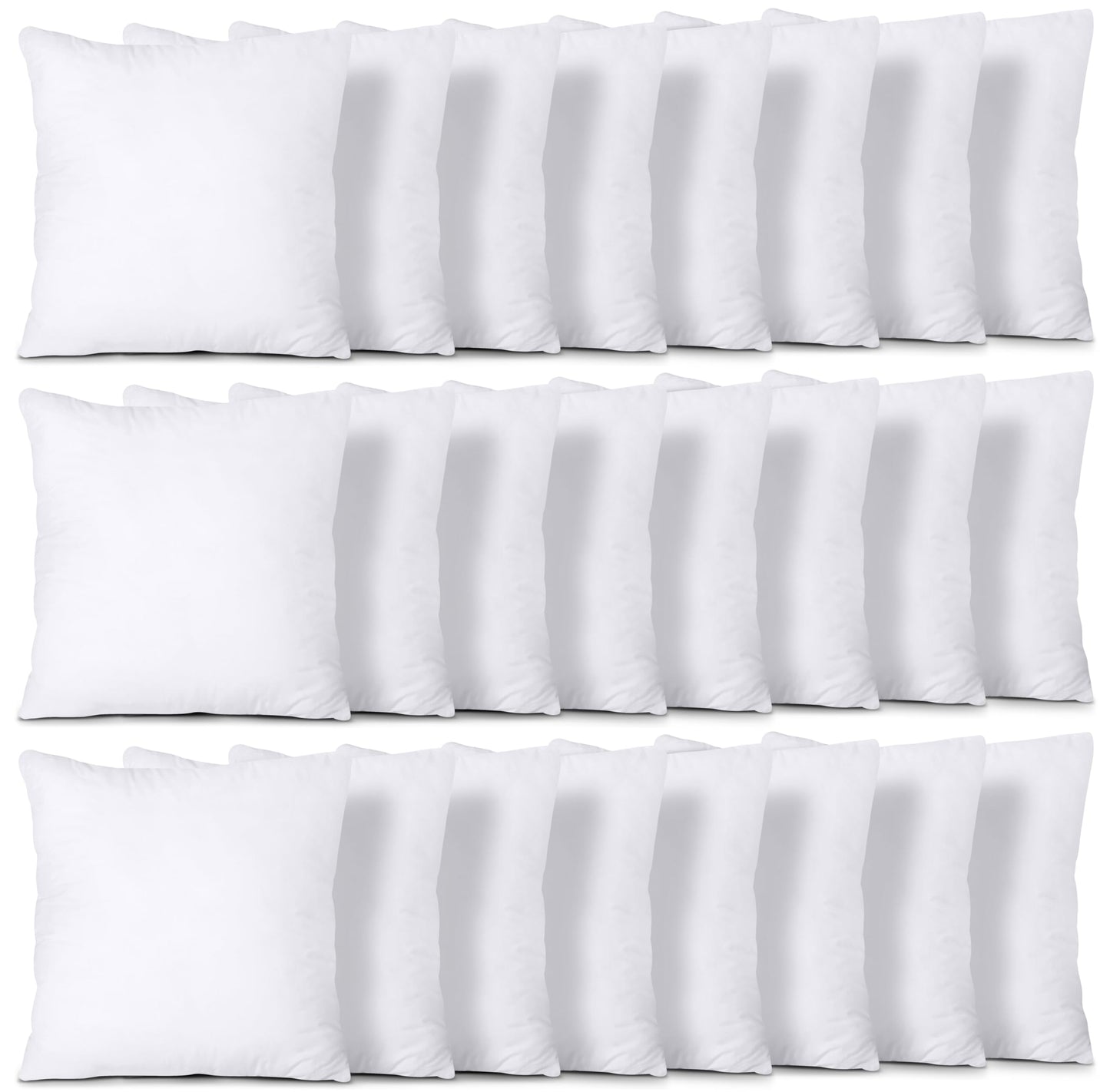 Utopia Bedding Throw Pillows (Set of 24, White), 14 x 14 Inches Pillows for Sofa, Bed and Couch Decorative Stuffer Pillow