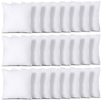 Utopia Bedding Throw Pillows (Set of 24, White), 14 x 14 Inches Pillows for Sofa, Bed and Couch Decorative Stuffer Pillow