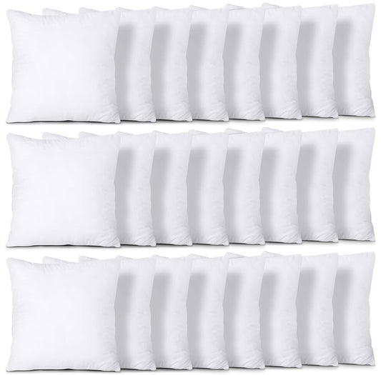 Utopia Bedding Throw Pillows (Set of 24, White), 14 x 14 Inches Pillows for Sofa, Bed and Couch Decorative Stuffer Pillow