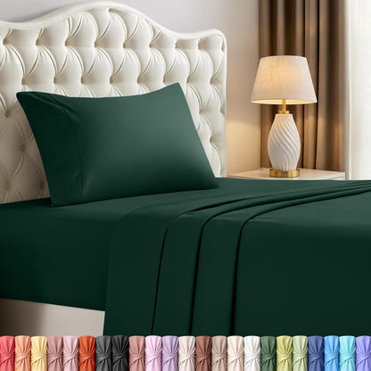 Utopia Bedding Twin XL Sheet Set - Soft Microfiber Bed Sheets with Pillowcase - Oeko Tex Certified (Emerald)