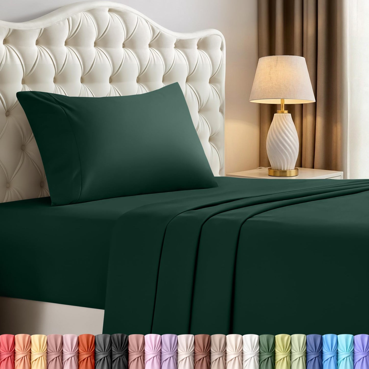 Utopia Bedding Twin Sheet Set – 3 Piece Bed Sheets for Twin Size Bed, Soft and Breathable Microfiber, Includes 1 Fitted Sheet, 1 Flat Sheet and 1 Pillowcase – Oeko Tex (Emerald Green)