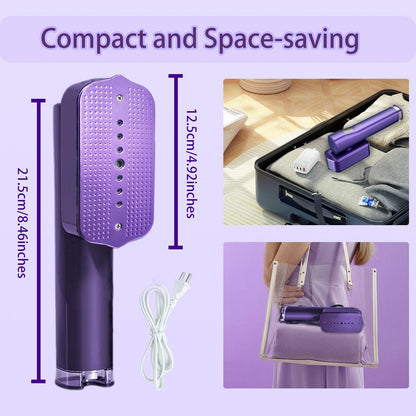 Portable Steamer for Clothes with Handheld Ironing Board, Travel Handheld Garments Steamer Mini Iron 1200W Small Size for Travel Home College Use, Fast Heat-Up, LCD Display, Rotatable Head