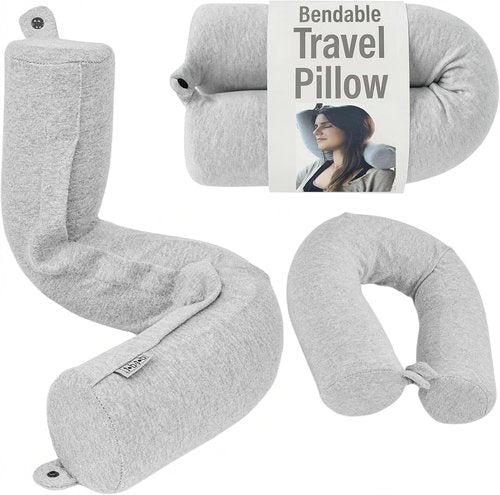 Dot&Dot Twist Memory Foam Travel Pillow - Adjustable Neck Support for Airplanes & Sleeping - Versatile Travel Pillow