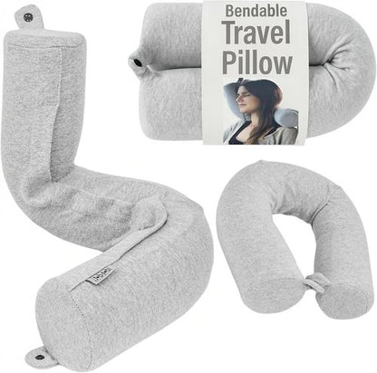 Dot&Dot Twist Memory Foam Travel Pillow - Adjustable Neck Support for Airplanes & Sleeping - Versatile Travel Pillow