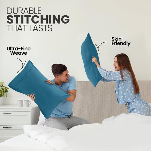 Utopia Bedding Pillow Cases Standard Size 2-Pack – Soft Brushed Microfiber – Envelope Closure – Perfect for Hospitals, Hotels, Guest Rooms – Oeko-TEX Certified, 20x26 Inches (Denim Blue)